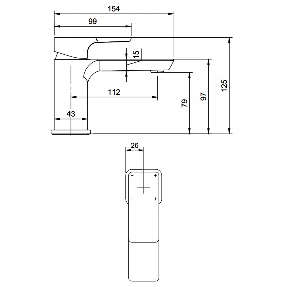 Смеситель для раковины Villeroy&Boch Subway 3.0 TVW11200100161 хром