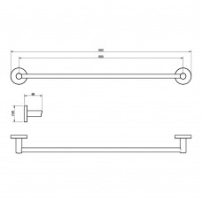 Держатель для полотенец Devit Flow DFL21010101GM, 600 мм, цвет Gun Metal PVD