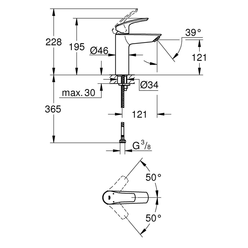 Смеситель для умывальника Grohe Eurosmart New 23324003