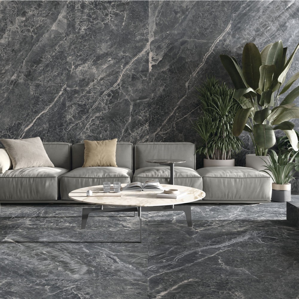 Керамогранит Baldocer Electra Black Natural Rect 120x120 см