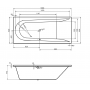 Ванна акриловая VAYER Boomerang 180x80 см усиленный борт, с ножками WBW001