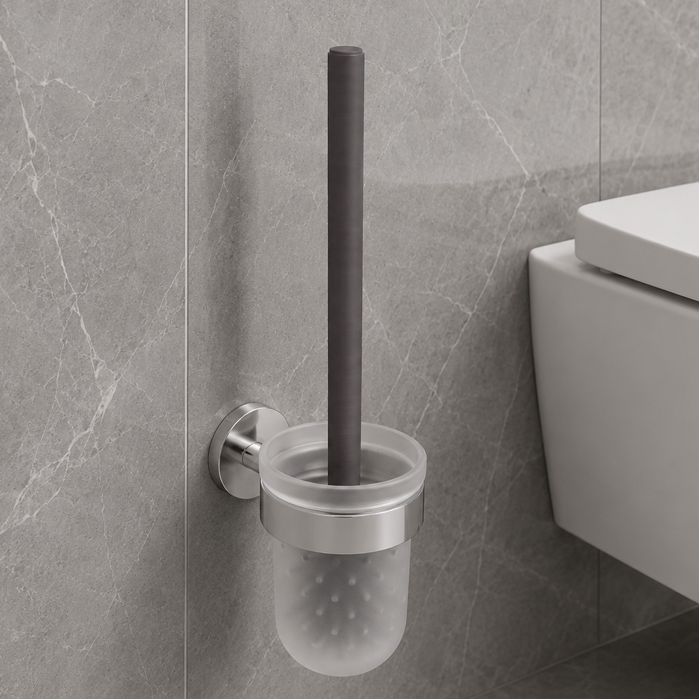 Щетка для унитаза с держателем Devit Flow DFL21010501BN, подвесная, Brushed Nickel PVD