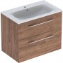 Тумба с раковиной Geberit Selnova Square 501.242.00.1 подвесная 80 см орех черный