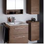 Тумба с раковиной Geberit Selnova Square 501.242.00.1 подвесная 80 см орех черный