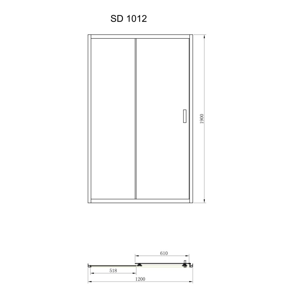 Душевые двери Primera Frame SDC1012 120х190 см раздвижные