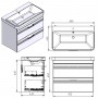 Тумба Devit Urbanis 454080E 80 см с раковиной и черными ручками, изумрудная
