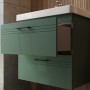 Тумба Devit Urbanis 454080E 80 см с раковиной и черными ручками, изумрудная