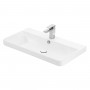 Тумба Devit Urbanis 454080E 80 см с раковиной и черными ручками, изумрудная