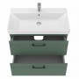 Тумба Devit Urbanis 454080E 80 см с раковиной и черными ручками, изумрудная