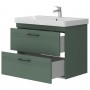 Тумба Devit Urbanis 454080E 80 см с раковиной и черными ручками, изумрудная