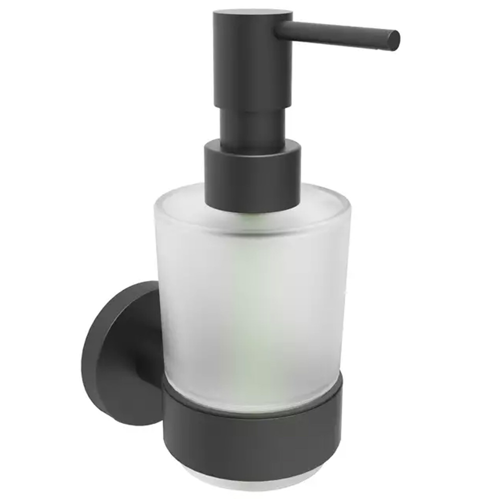 Дозатор для жидкого мыла с держателем Devit Flow DFL21010801MB, матовый чёрный