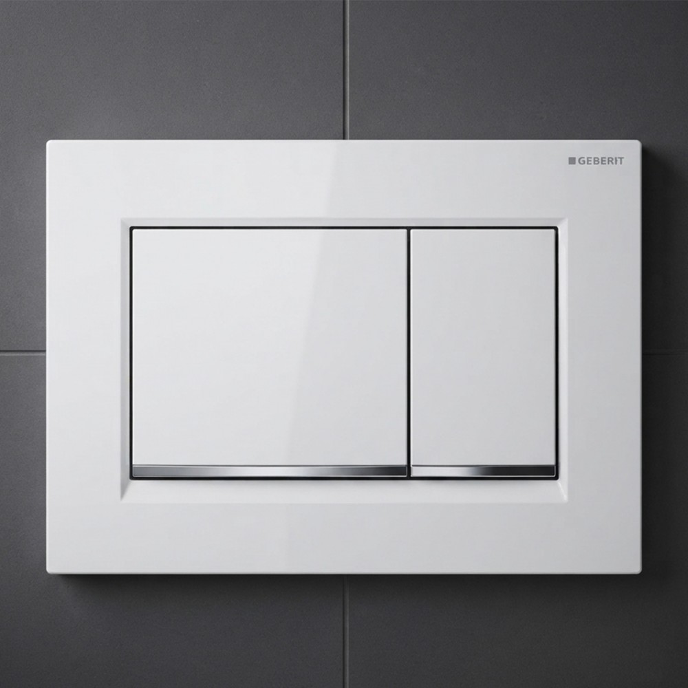 Клавиша смыва Geberit Sigma20 square 115.883.KJ.1 белый/хром глянцевый