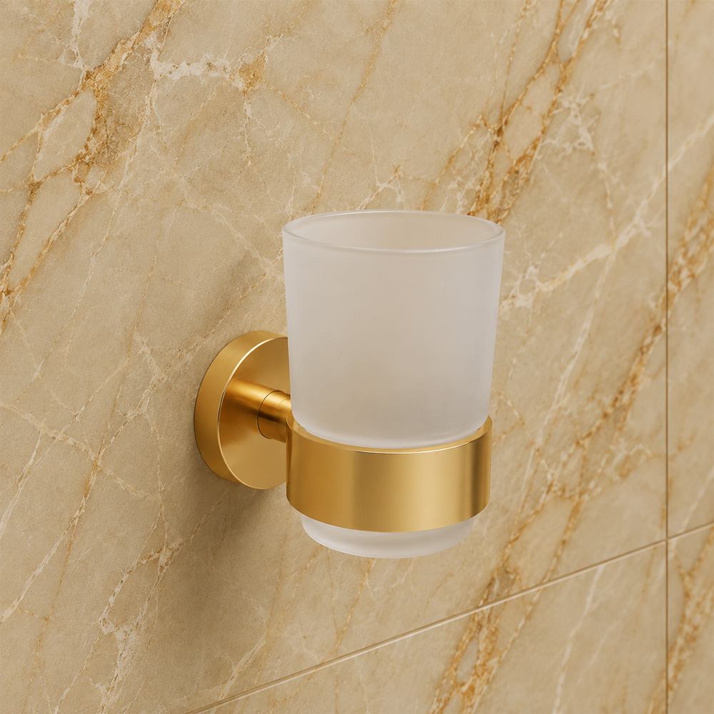 Стакан с подставкой Devit Flow DFL21010401BG, цвет Brushed Gold PVD