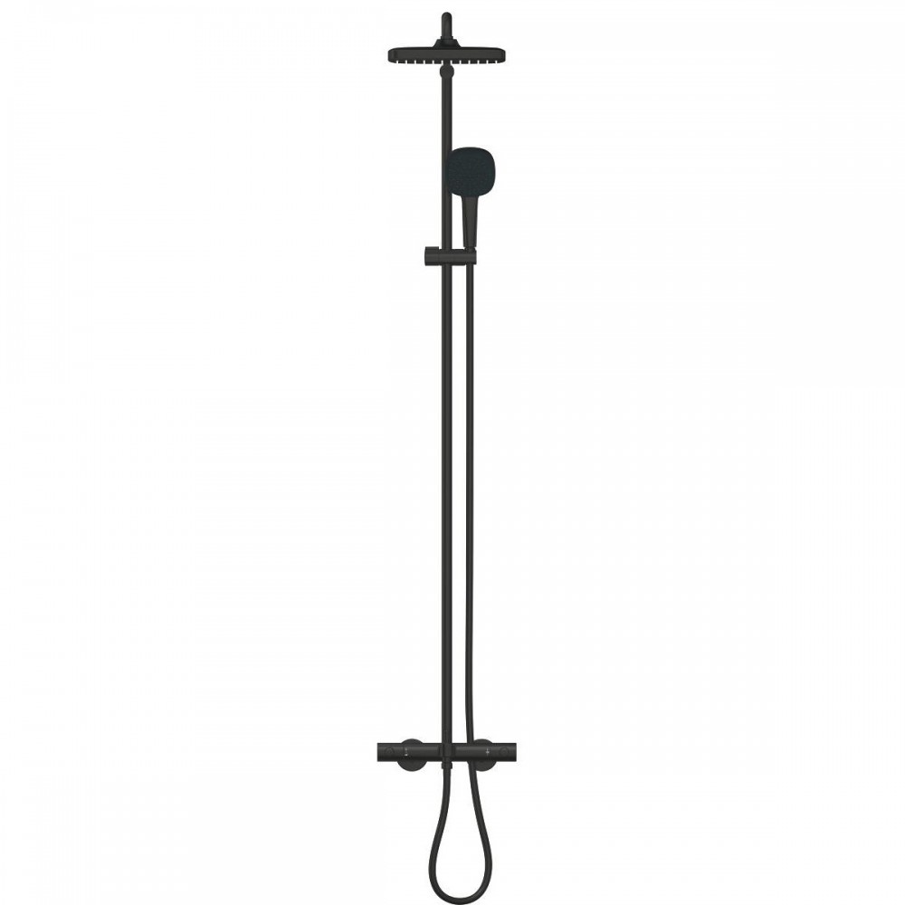 Душевая система Grohe Tempesta Cosmopolitan 266912431 с изливом, черный матовый