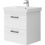 Тумба Devit Urbanis 454060W 60 см с раковиной и черными ручками, белая