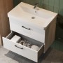Тумба Devit Urbanis 454060W 60 см с раковиной и черными ручками, белая