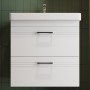 Тумба Devit Urbanis 454060W 60 см с раковиной и черными ручками, белая