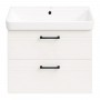 Тумба Devit Urbanis 454060W 60 см с раковиной и черными ручками, белая