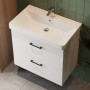 Тумба Devit Urbanis 454060W 60 см с раковиной и черными ручками, белая