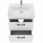 Тумба Devit Urbanis 454060W 60 см с раковиной и черными ручками, белая