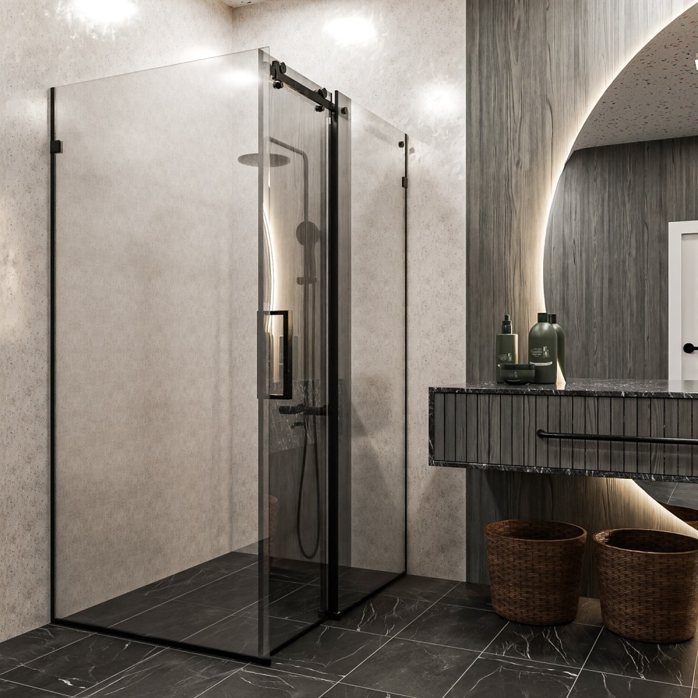 Душевая кабина Devit Art 3.0 SE2340B прямоугольная, раздвижная, 120х80 см, без поддона, стекло прозрачное, профиль черный матовый