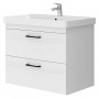 Тумба Devit Urbanis 454080W 80 см с раковиной и черными ручками, белая