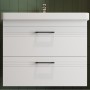 Тумба Devit Urbanis 454080W 80 см с раковиной и черными ручками, белая