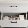 Тумба Devit Urbanis 454080W 80 см с раковиной и черными ручками, белая