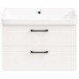 Тумба Devit Urbanis 454080W 80 см с раковиной и черными ручками, белая