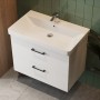 Тумба Devit Urbanis 454080W 80 см с раковиной и черными ручками, белая