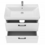 Тумба Devit Urbanis 454080W 80 см с раковиной и черными ручками, белая