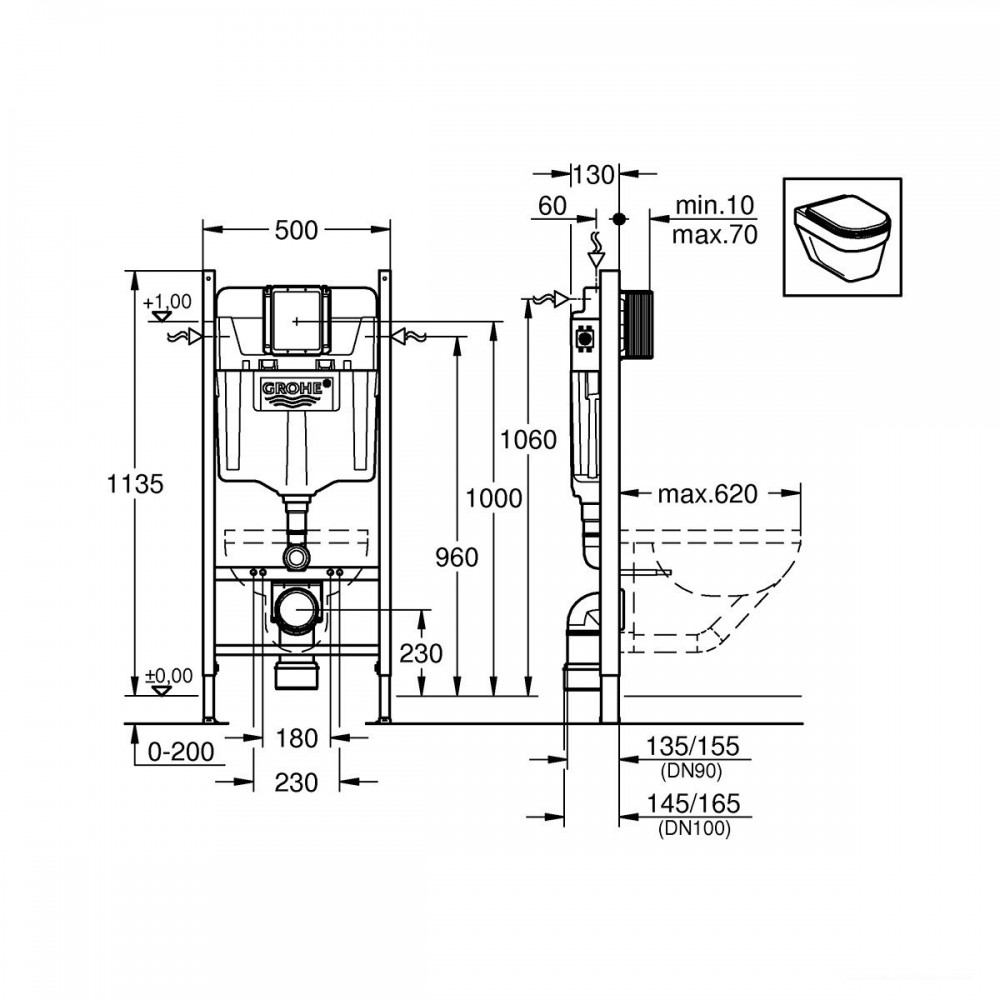 Инсталляция для унитаза Grohe Rapid SL 38840000