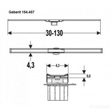 Решетка для душевого канала Geberit CleanLine20 154.451.KS.1 300-1300 мм Решетка для душевого канала Geberit CleanLine20 154.451.KS.1 300-1300 мм
