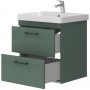 Тумба Devit Urbanis 454060E 60 см с раковиной и черными ручками, изумрудная