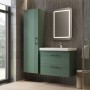 Тумба Devit Urbanis 454060E 60 см с раковиной и черными ручками, изумрудная