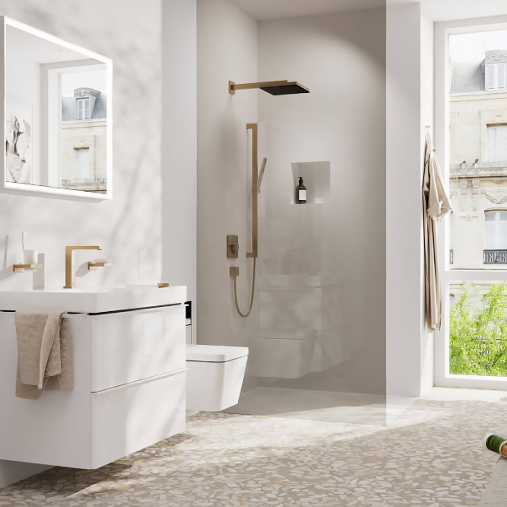 Держатель верхнего душа Hansgrohe 24337140 настенный, бронза матовый
