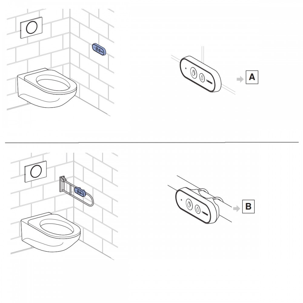 Механизм дистанционного смыва Bluetooth Geberit 115.708.00.1 с двойным смывом альпийский белый