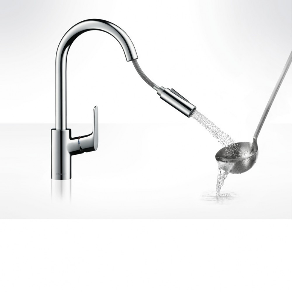 Смеситель для кухни Hansgrohe Focus 31815000 с выдвижным душем, хром