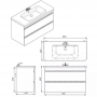 Тумба Devit Frame 753100W 100 см с раковиной и сифоном, белая глянцевая