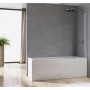 Шторка для ванны Ronal Arelia D20B10804007 140x80 см, серебро полированное, прозрачное стекло, универсальная