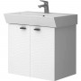 Тумба Devit Flow 484060W 60 см с умывальником и ручками, белый матовый