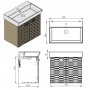 Тумба Devit Flow 484060W 60 см с умывальником и ручками, белый матовый
