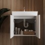 Тумба Devit Flow 484060W 60 см с умывальником и ручками, белый матовый