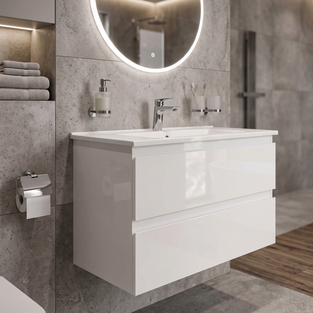 Тумба Creavit Alinda AD0080.10.PB 80 см с раковиной SU, белый