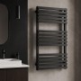 Полотенцесушитель электрический Terma Quadrus Slim One 870х450 мм, скрытое подключение справа, цвет черный мат
