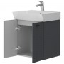 Тумба Devit Flow 484050A 50 см с умывальником и ручками, антрацит матовый