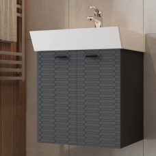 Тумба Devit Flow 484050A 50 см с умывальником и ручками, антрацит матовый Тумба Devit Flow 484050A 50 см с умывальником и ручками, антрацит матовый