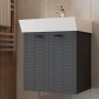 Тумба Devit Flow 484050A 50 см с умывальником и ручками, антрацит матовый
