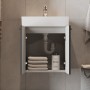 Тумба Devit Flow 484050A 50 см с умывальником и ручками, антрацит матовый