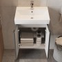 Тумба Devit Flow 484050A 50 см с умывальником и ручками, антрацит матовый